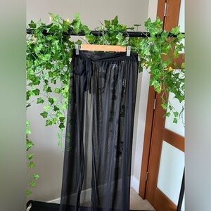 Pretty little thing black sheer tie wrap cover up size medium